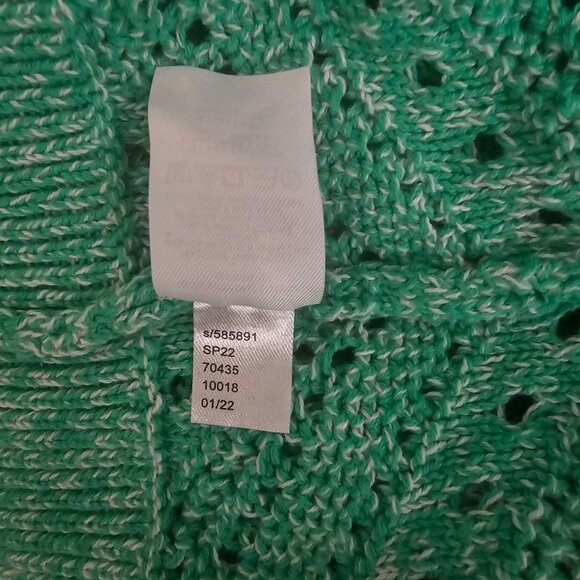 LOFT Bobble Pointelle Balloon Sleeve Pullover Knit Sweater Green Size Medium - Picture 5 of 8